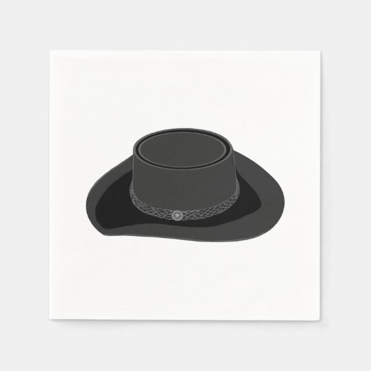 Serviette En Papier Country Western Flat Brim Felt Hat (Devant)