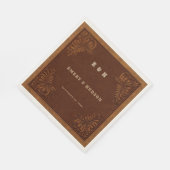 Serviette En Papier Country Western Tooled Terracotta Rustic Wedding (Coin)