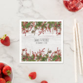 Serviette En Papier Country Winter Holiday Berries & Pine Cone Mariage (En situation)
