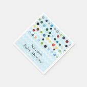 Serviette En Papier Coup De Baby shower Bleu Bouton (Coin)