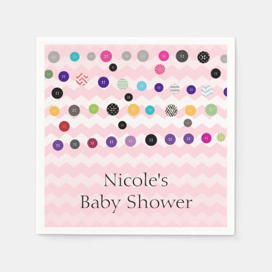 Serviette En Papier Coup De Baby shower Rose Bouton (Devant)