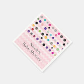 Serviette En Papier Coup De Baby shower Rose Bouton (Coin)
