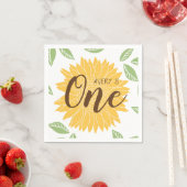 Serviette En Papier Coup de coeur Sunflower Baby's 1st Birthday (En situation)
