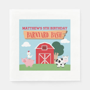 Serviette En Papier Coup/partie d'anniversaire de basse-cour