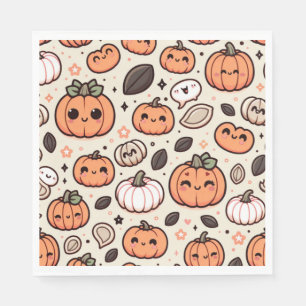 Serviette En Papier Coupable Citrouille et Citrouille Graines Hallowee