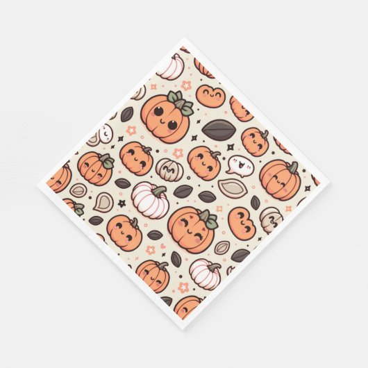 Serviette En Papier Coupable Citrouille et Citrouille Graines Hallowee (Coin)