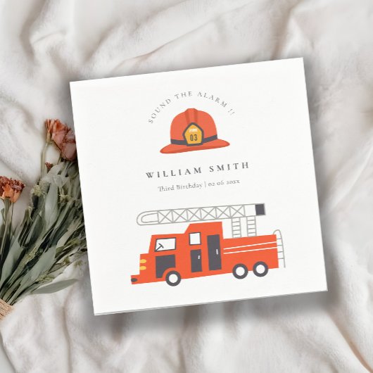 Serviette En Papier Coupable Red Firetruck Engine Enfants N'importe qu