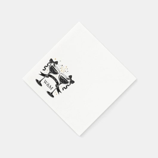 Serviette En Papier Coupe à champagne (Coin)