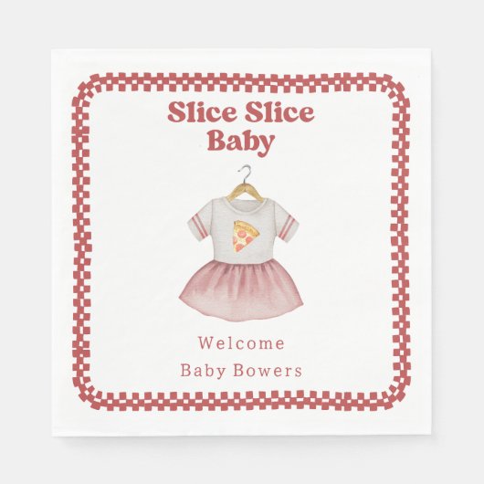Serviette En Papier Coupe Baby shower Pizza Robe (Devant)