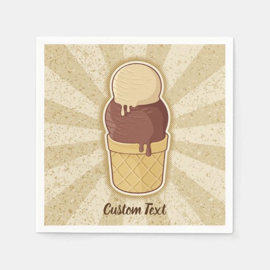 Serviette En Papier Coupe de glace à deux boules (Devant)