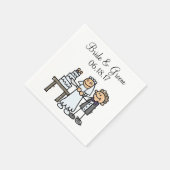 Serviette En Papier Coupe de mariée Mariage gâteau ensemble (Coin)