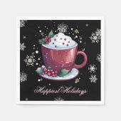 Serviette En Papier Coupe de Noël de chocolat chaud (Devant)