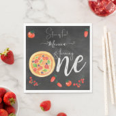 Serviette En Papier Coupe de plaisir, premier anniversaire de pizza (En situation)