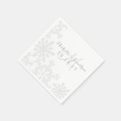 Serviette En Papier Coupe laser Silver Snowflakes Mariage d'hiver Napk (Coin)