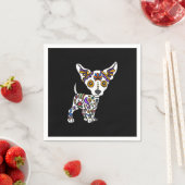 Serviette En Papier coupe sugar skull chihuahua (En situation)
