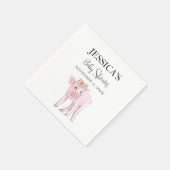 Serviette En Papier Couper Piggy Baby shower d'aquarelle Boho Girl (Coin)