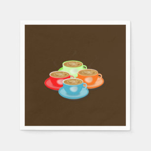 Serviette En Papier Coupes de café colorées