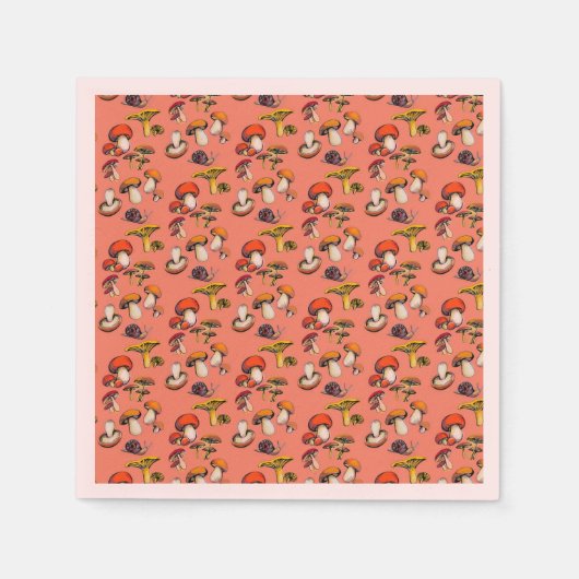 Serviette En Papier Coupes en papier de champignons (Devant)