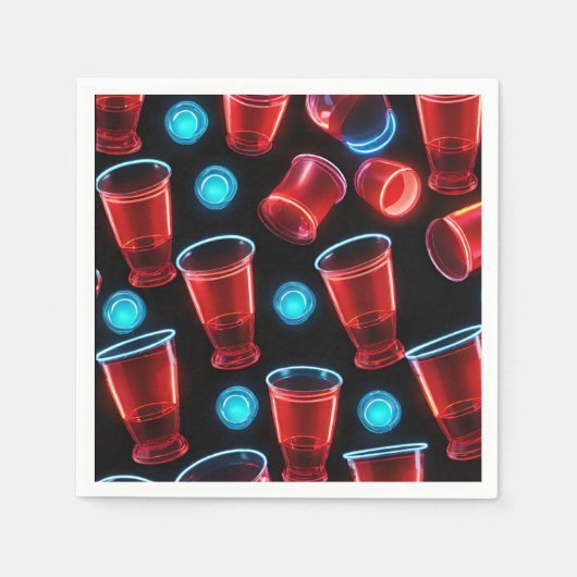 Serviette En Papier Coupes rouges Beer Bash (Devant)