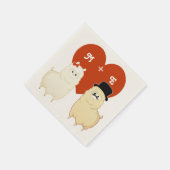 Serviette En Papier Couple Alpaca mignon (Coin)