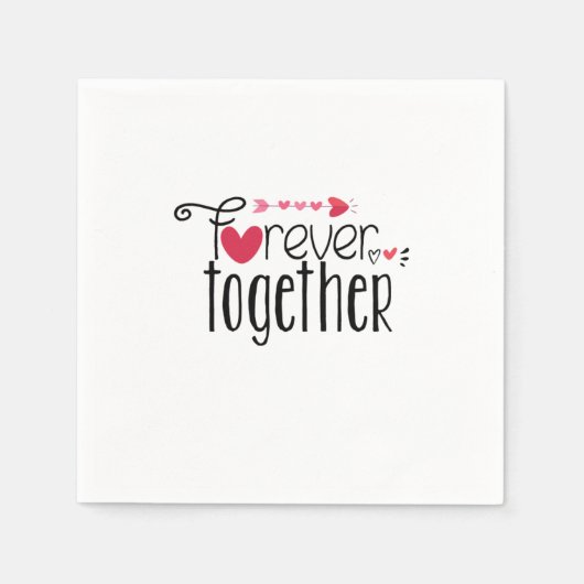 Serviette En Papier Couple Cadeau Forever Ensemble (Devant)