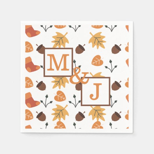 Serviette En Papier Couple d'automne personnalisé (Devant)