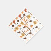 Serviette En Papier Couple d'automne personnalisé (Coin)
