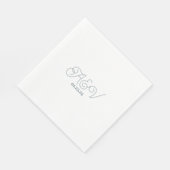 Serviette En Papier Couple de date de mariage de script simple (Coin)