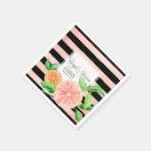 Serviette En Papier Couple Douche Pamplemousse Rose Noir Citrus Orange (Coin)