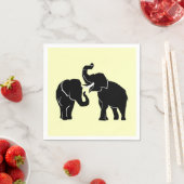 Serviette En Papier Couple éléphant Couple Couleurs personnalisées ser (En situation)