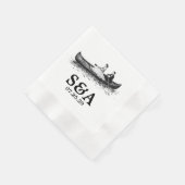 Serviette En Papier Couple en canoë (Coin)
