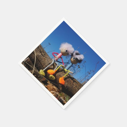 Serviette En Papier Couple Fubby qui s'assoient amoureusement de maniè (Coin)