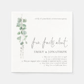 Serviette En Papier Couple Fun Facts Eucalyptus Anniversaire Party (Devant)