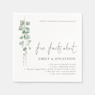 Serviette En Papier Couple Fun Facts Eucalyptus Anniversaire Party