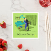 Serviette En Papier Couple Gay Rétro En Papier Amoureux Napkin (En situation)