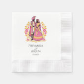 Serviette En Papier Couple indien coloré (Devant)