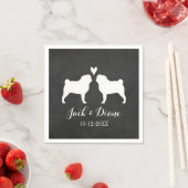 Serviette En Papier Couple Mariage carlin avec texte personnalisé (En situation)