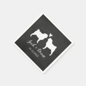 Serviette En Papier Couple Mariage carlin avec texte personnalisé (Coin)