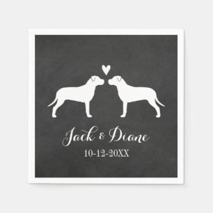 Serviette En Papier Couple Mariage de puces avec texte personnalisé