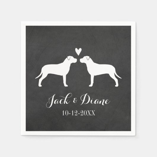 Serviette En Papier Couple Mariage de puces avec texte personnalisé (Devant)