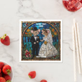 Serviette En Papier Couple Mariage mignon (En situation)