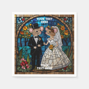 Serviette En Papier Couple Mariage mignon