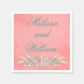 Serviette En Papier Couple Mariage rose (Devant)