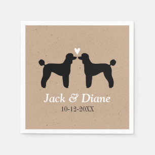 Serviette En Papier Couple Mariage standard avec texte personnalisé