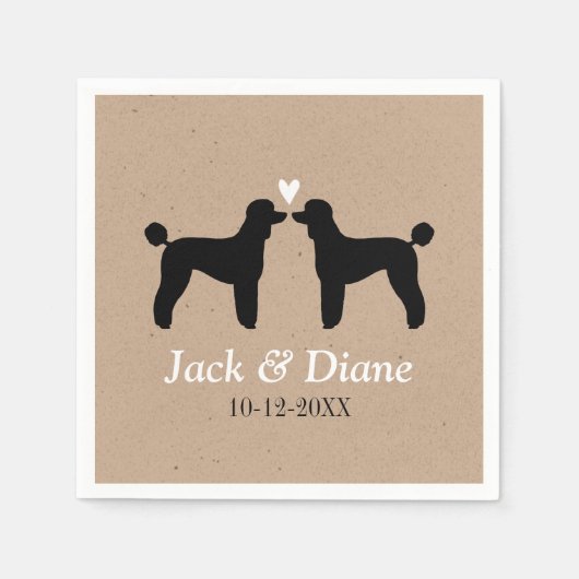 Serviette En Papier Couple Mariage standard avec texte personnalisé (Devant)