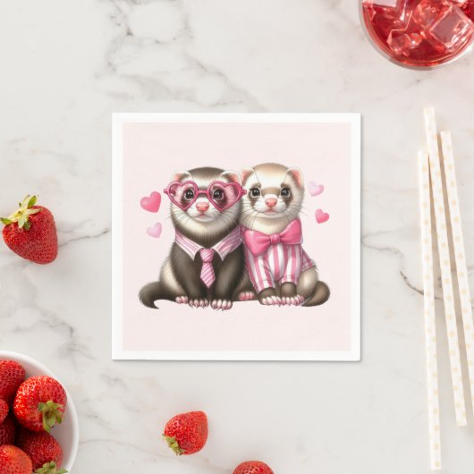 Serviette En Papier Couple mignon en amour (En situation)