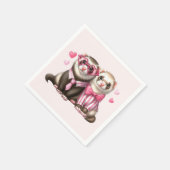Serviette En Papier Couple mignon en amour (Coin)