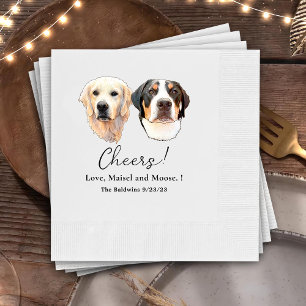 Serviette En Papier Couple Pet Dessin Main Chefs Personnalisés