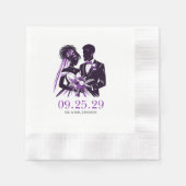 Serviette En Papier Couple pourpre (Devant)