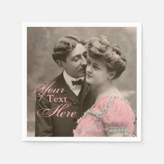 Serviette En Papier Couple romantique vintage